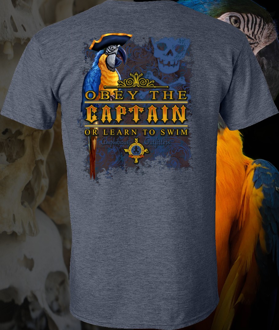 Obey the captain or learn to swim scuba t-shirt.